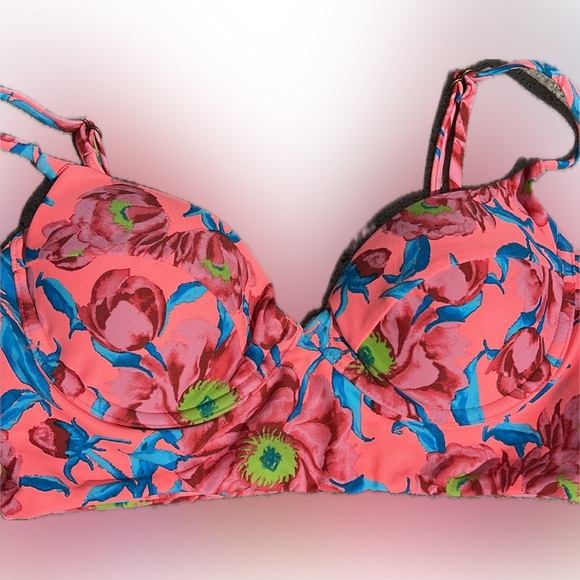 Tori Praver Other - Tori Praver swimwear bikini top small S floral swim bright mango